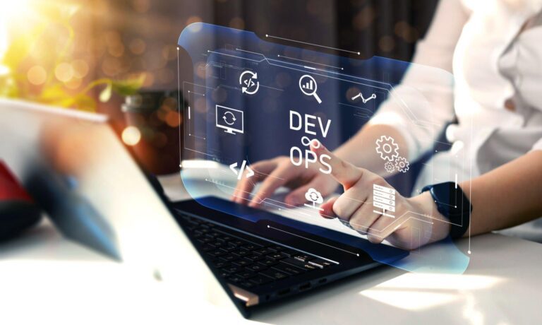 Devops on computer laptop